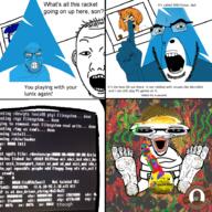 arch_linux black_skin blue_hair clenched_teeth closed_mouth comic diaper durian foot full_body glasses hand i_love linux multiple_soyjaks oh_my_god_she_is_so_attractive open_mouth orange_eyes orange_hair pacifier penis pointing poop poopjak queen_of_spades soyjak spade stamp stubble text trend:colorjak variant:cobson variant:el_perro_rabioso variant:feraljak variant:gapejak variant:kuzjak // 936x936 // 1.0MB