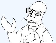 claw dr_zoidberg futurama glasses lobster nose stubble subvariant:neutralplier subvariant:zoidplier transparent_background variant:markiplier_soyjak zoidberg // 548x420 // 9.6KB