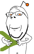 4chan 4cuck arrow beard belly_button glasses green_arrow holding_object red_eyes reddit smile snoo subvariant:wholesome_soyjak variant:gapejak // 700x1100 // 61.0KB