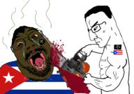 2soyjaks Flag:Nationalist_Party_of_Puerto_Rico angry arm blood bloodshot_eyes blur brown_skin buff chainsaw closed_mouth communism crying cuba decapitation fat flag flag:cuba flag:puerto_rico glasses hair hand holding_chainsaw holding_object murder mustache nazism open_mouth puerto_rico queen_of_spades schutzstaffel side_profile soyjak stubble subvariant:chainsaw_bernd total_cubanigger_death variant:bernd variant:chudjak yellow_teeth // 1238x872 // 483.4KB
