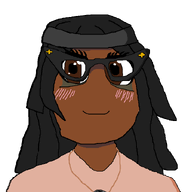 avengers beanie blush brown_eyes brown_skin clothes copypasta emerald_(namefag) eyelashes female glasses hair opposite oppositefag smile soyjak transformation variant:soytan // 680x705 // 29.6KB