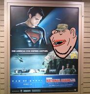 army beard big_ears big_lips camouflage clothes flag:united_states hat irl irl_photo man_of_steel mcdonalds movie national_guard poster punisher_face stubble subvariant:impish_amerimutt superman variant:impish_soyak_ears // 899x935 // 1.0MB