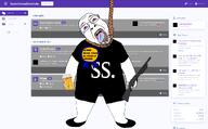 ack award badge black_shirt clothes crying forum glasses gun hanging medal open_mouth pill pills purple_tongue red_eyes sanctioned_suicide shotgun suicide tshirt variant:bernd white_skin yellow_teeth // 1920x1188 // 325.1KB