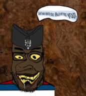 brown_skin clothes creepy flag:serbia hat serbia serbnigger smile speech_bubble subvariant:chudplier trend:slopjak variant:markiplier_soyjak // 725x810 // 698.6KB