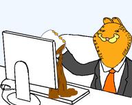 animal cat clothes coffee computer drink garf_(user) garfield keyboard subvariant:impish_meowjak suit variant:impish_soyak_ears // 452x363 // 51.4KB