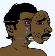 a_fucking_pajeet brown_skin crying ear hair indian mask meta:op_took_a_selfie_of_xerself mustache pajeet pajeetjak red_eyes seething smile smirk smug variant:pajeetjak yellow_teeth // 780x783 // 46.2KB