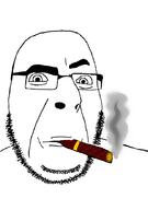 cigar confused glasses looking_at_you smoke smoking steam stubble variant:cobson // 621x880 // 53.1KB