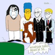 Hunter_II(user) KISS(band) Natetrick_Higman(namefag) american_psycho animal arm axe blondie blue_hair closed_mouth clothes collar dead ear female full_body glasses hair hand leg manlet marge marge_simpson mustache nate open_mouth redraw sad scientoloju scientoloju_(user) sloptran soyjak squirrel squirrelcaca(cordtranny) squirreljak starchild stubble subvariant:feralsquirrel suit tear template the_simpsons tv_screen variant:bernd variant:cobson variant:feraljak variant:soyak variant:soytan woahjack yellow_skinangry // 1280x1280 // 659.9KB