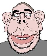 blue_eyes closed_mouth clothes cross_eyed ear glasses kurwa pink_skin poland skinhead smile stubble teeth variant:obsjak white_skin // 1030x1222 // 93.2KB