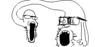 2soyjaks arm glasses oekaki open_mouth soyjak stubble variant:unknown // 500x250 // 19.8KB