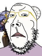 aged angry blue_eyes clock glasses grandma lamp old soyjak stubble variant:gapejak // 600x800 // 86.8KB