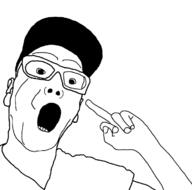 Trump_tower arm donald_trump ear gaping_mouth glasses hand middle_finger nose soyjak t-shirt template // 712x703 // 59.9KB