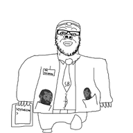 animated arm belt clipboard closed_mouth clothes doctor dr_soyberg full_body gigachad glasses hand head_mirror jacket leg mustache necktie running soyjak stubble variant:a24_slowburn_soyjak // 428x390 // 93.6KB