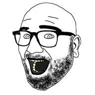 ear glasses open_mouth soyjak stubble variant:msgjak yellow_teeth // 800x800 // 127.7KB