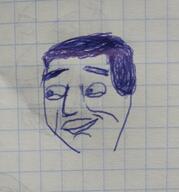 closed_mouth drawing hair happy_merchant internet_is_leaking irl paper smile soyjak variant:chudjak // 2247x2413 // 1.2MB