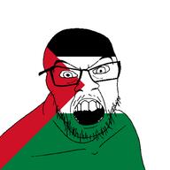 angry country flag glasses jacksepticeye looking_at_you mustache open_mouth palestine soyjak stubble teeth variant:feraljak youtube // 1500x1500 // 25.5KB