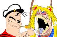 2soyjaks ack anchor anime arm bald bloodshot_eyes blue_eyes chin closed_mouth clothes crying hair hat lynching open_mouth pipe pizza_tower popeye rope rubberhose sailor sailor_moon soyjak tattoo tongue tsukino_usagi variant:bernd variant:chudjak wink yellow_hair yellow_teeth // 2163x1426 // 463.7KB