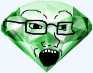 emerald gem glasses green objectsoy open_mouth soyjak variant:soyak // 800x634 // 268.5KB