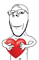 body glasses happy heart holding_heart holding_object smile stubble subvariant:gapejak_slim subvariant:wholesome_soyjak template variant:gapejak white_skin wholesome // 676x1021 // 101.8KB
