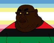 angry big_lips black_skin breasts brown_skin chud double_chin ear fat flag:minor_attracted_person flag:pan-african flies glasses head meta:tagme nigger obese slopjak stink_lines stubble subvariant:incel_chudjak torso variant:chudjak variant:meximutt yellow_sclera // 1152x908 // 26.2KB
