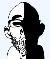 dark finger glasses hand judaism open_mouth shadow shushing soyjak stubble variant:nojak // 443x523 // 9.0KB