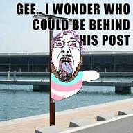 bloodshot_eyes crying dead flag glasses hair hanging irl_background meme mustache open_mouth post purple_hair rope soyjak stubble suicide text tongue tranny variant:bernd yellow_teeth // 491x490 // 68.8KB