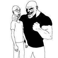 concerned full_body muscular_male ominous smile variant:unknown white_background // 768x768 // 33.7KB