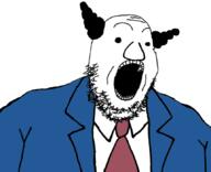 clothes dilbert hair necktie open_mouth pointy_haired_boss_(dilbert) soyjak stubble suit variant:gapejak // 860x697 // 156.3KB