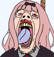 bowtie chika_fujiwara hanging kaguya_sama_love_is_war pink_hair tranny variant:isaac // 532x567 // 176.0KB