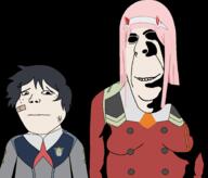2soyjaks anime biting_lip clothes darling_in_the_franxx female hair hiro horn ominous pink_hair shadow subvariant:hornyson subvariant:shoyta variant:cobson variant:gapejak zero_two // 1851x1582 // 269.0KB
