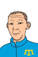 blue_skin clothes crimea crimean_tatar ear flag flag:crimean_tatar hair open_mouth soyjak variant:kuzjak // 810x1192 // 20.5KB