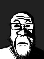 dark glasses neutral ominous soyjak stubble subvariant:neutralplier variant:markiplier_soyjak // 600x800 // 34.1KB