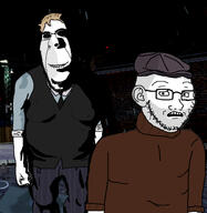 black_tie black_vest blonde_hair_ blue_shirt comic criminal dock fallen_aces_(video_game) flatcap glasses goon mafia mike_thane night ominous ominous_shadow rain stubble subvariant:hornyson subvariant:soyak_(concerned) sweater thug variant:cobson video_game // 760x782 // 260.8KB