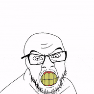 angry animated bouncing breathing clenched_teeth ear glasses mustache soyjak stretching stubble variant:feraljak yellow_teeth // 600x816 // 1006.2KB