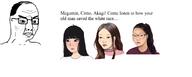 asian balding closed_mouth glasses hair soyjak text variant:chudjak wojak // 1764x708 // 301.7KB