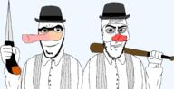 a_clockwork_orange baseball_bat bat clothes dagger hat knife mask transparent_background variant:Cobbert variant:godjak // 2044x1050 // 82.4KB