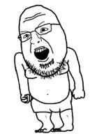angry arm fat foot full_body glasses hand leg open_mouth soyjak stubble template underpants variant:shotjak // 824x1137 // 12.1KB