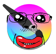 eyelashes glasses krita logo looking_at_you mustache paintbrush pooner red_lips series:>i_use_this_kek variant:bernd // 619x599 // 105.7KB