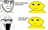 arm closed_mouth concerned frown glasses hand hands_up lemon open_mouth say_the_line soyjak stubble subvariant:wewjak text variant:soyak wojak // 1242x772 // 85.2KB