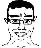 chud eyebrows happy smile soyjak subvariant:chudjak_front template variant:chudjak // 484x561 // 22.2KB