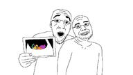 3soyjaks arm closed_mouth colorful ear glasses grin hand holding_object open_mouth photo pregnant soyjak stubble variant:unknown // 1280x720 // 93.7KB