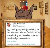 art_gallery brown_skin clothes diddy_kong donkey_kong ear fez frame goblin hand hat holding_object judaism lo_fi_republican midwest monkey painting smile soyjak stubble twitter variant:impish_soyak_ears video_game // 1475x1429 // 1.8MB