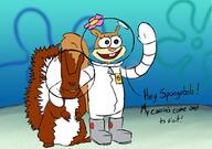 artist:gglloooopp drawing sandy_cheeks soyjak spongebob_squarepants squirrel subvariant:feralsquirrel variant:impish_soyak_ears // 1045x737 // 114.4KB
