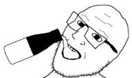 bottle drinking drinking_soylent glasses open_mouth plastic_bottle soy soylent soylent_bottle stubble variant:msgjak // 1784x1062 // 76.8KB