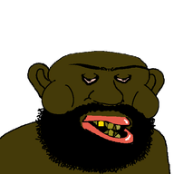 amerimutt beard ear meta:tagme mutt nigger pantone_448_c red_eyes rotten_teeth series:fusionjaks series:muttverse shitskin subvariant:euromutt subvariant:impish_amerimutt subvariant:tetojak variant:feraljak variant:markiplier_soyjak yellow_teeth // 550x550 // 14.4KB