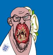 angry animal british distorted ear england flag flag:yorkshire flower glasses hair irl lion open_mouth plant rotten_teeth soyjak stubble teeth united_kingdom variant:feraljak white_rose_of_york white_skin yellow_teeth yorkshire you_were_one_i_ker // 1048x1081 // 353.9KB