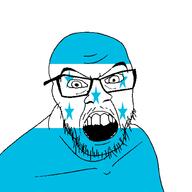 angry country flag glasses honduras jacksepticeye looking_at_you mustache open_mouth soyjak stubble teeth variant:feraljak youtube // 1500x1500 // 25.8KB