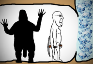 2soyjaks fat full_body gem glasses looking_to_the_right meta:tagme mining monster pickaxe red_eyes side smile stubble subvariant:cobson_side subvariant:hornyson variant:cobson // 1170x806 // 362.5KB