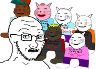 'toss amogus animal attention_whore black_skin blond blue_shirt boyfriend_(friday_night_funkin') brown_hair brown_skin cap cat cat_ear clothes dan flag:transgender_pride_flag fnf_pedo friday_night_funkin' green_hair hat multiple_soyjaks nate natejak pink_shirt pink_skin pooner purple_hair purple_pants red_lips subvariant:hunky_twink_sex_machine subvariant:massjak subvariant:massmeowjak subvariant:soyak_(concerned) text tranny trend trend:slopjak variant:gapejak variant:soyak white_background white_skin yellow_hair // 2000x1452 // 79.0KB