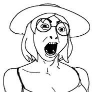 clothes female glasses hair hat open_mouth subvariant:female_cobson sundress variant:cobson woman // 543x522 // 15.4KB